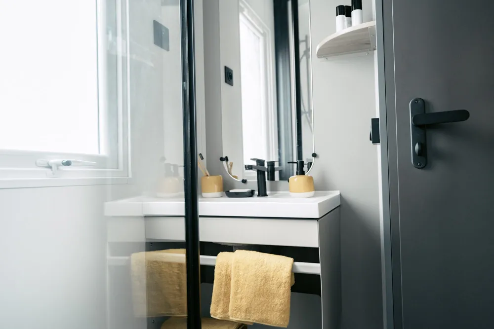 salle de bain mobil-home haut de gamme Moulin de la Salle